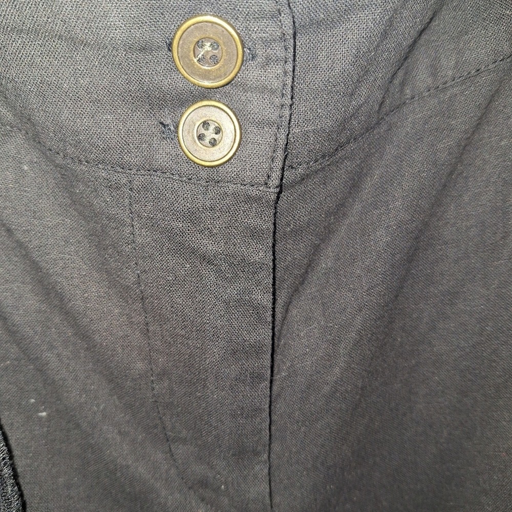 Venus Black Linen Blend Tie Waist‎ Sailor Style Pants Women's Size 12 - Picture 6 of 7